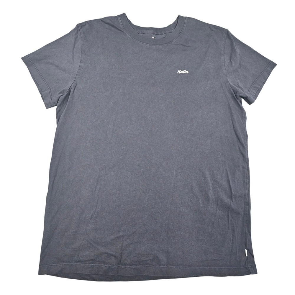 Katin Men's Size L Organic Cotton Graphic T-Shirt Faded Black Charcoal Gray